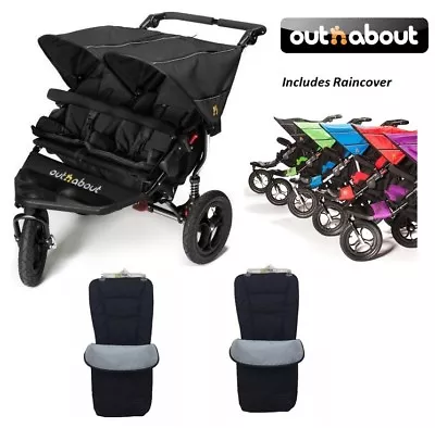 £579 • Buy Out N About Double Nipper 360 V4/2 Universal Footmuffs/Raincover - Raven Black 
