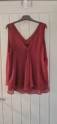 M&S Limited Collection Size 16 Rust Sleeveless Blouse 100% Polyester • £2