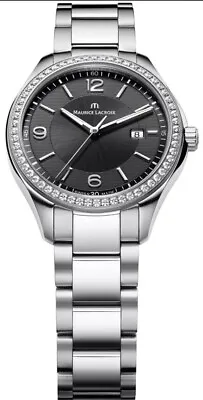 MAURICE LACROIX Miros Date Diamond Ladies Watch MI1014-SD502- 330 RRP £2450 NEW • £999