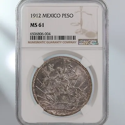 1912 Mexico Peso NGC Certfied MS61 Caballito • $1900