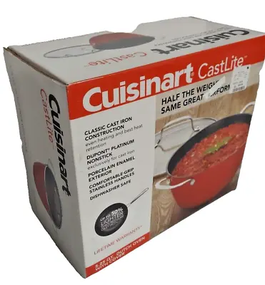 Cuisinart Castlite 5.25 Qt Dutch Oven With Cover Red Kitchen Gotta Have! • $35.57