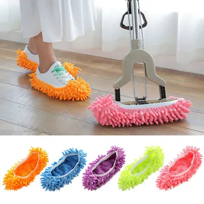 £6.59 • Buy 2pcs Floor Polishers Microfibre Sock Shoe Duster Slippers Cleaning Dust Remove