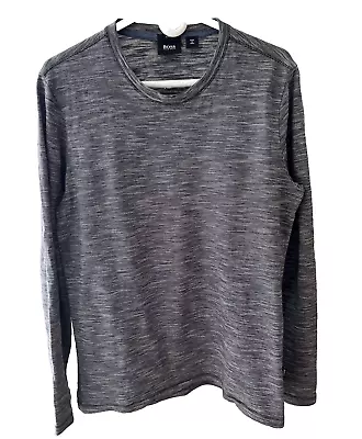 BOSS Hugo Boss Black Label Slim Fit Cotton Long Sleeve Top Variegated Black M • $6.99