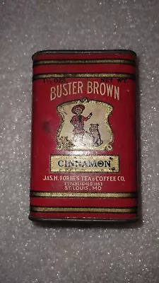 Vintage Buster Brown Spice Tin Cinnamon Forbes St. Louis Cardboard Paper • $45