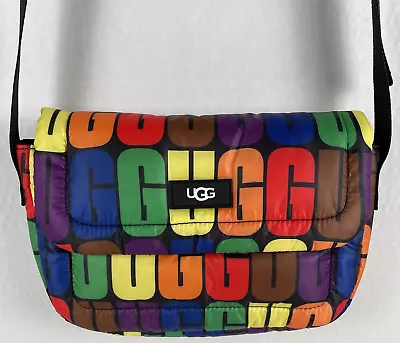 UGG All Gender Adult Dalton Crossbody Nylon Pride Rainbow Logo Nylon BLK Strap￼ • $102