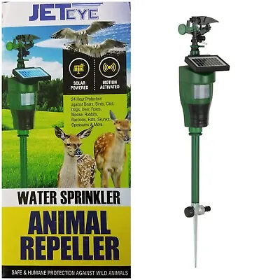 JETeye Brand Solar Motion Activated Water Sprinkler Animal Repeller • $40