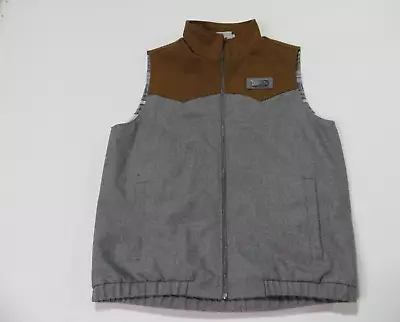 Cinch Conceal Carry Western Wool Vest Mens Mens Medium Full Zip Gray • $39.80