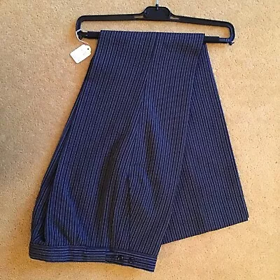 Masonic Mens Stripe Trousers.28”waist. 31 1/2”inside Leg. Black And Grey Stripe. • £20