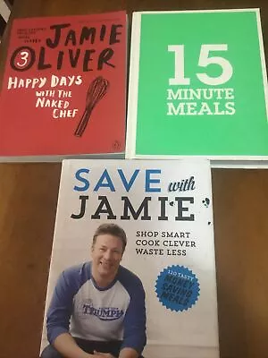 Jamie Oliver Books X 3 Happy Days15 Mins Mealssave With Jamie • $34