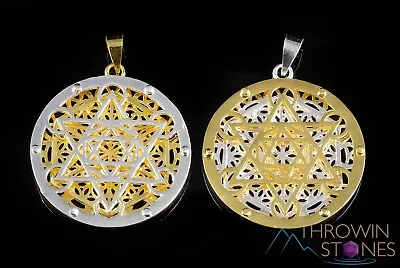 $25.05 • Buy Seed Of Life Pendant, Gold Silver Merkaba, Flower Of Life, Sacred Geometry E1502