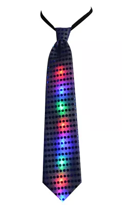 Light Up Led Party Sequin Neck Tie Bow Wedding Fun With 3 Flashing Light Modes • $6.98