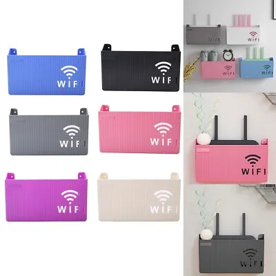Compact Wifi Router Storage Box Wall Mount Organizer With Cable Management • £11.12