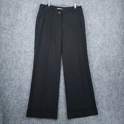 Michael Kors Pants Women 8 Black Millbrook Fit Dress Slacks Wide Leg Mid Rise • $14.99