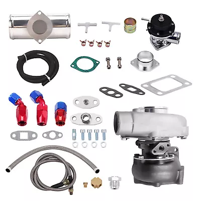 T3/T4 T04E 4 Bolt Turbo Kit Turbocharger 0.57 A/R BOV Oil Return Feed Adapter • $227.78