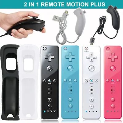 Built In Motion Plus Remote Controller & Nunchuck For Nintendo Wii Wii U AU • $25.99