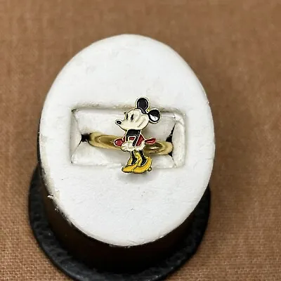 Vintage Enamel Minnie Mouse Adjustable Ring Walt Disney Mickey • $14.95