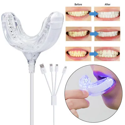 $13.99 • Buy Teeth Whitening Kit 16 Blue LED Light Mouth Tray Teeth Whitening Enhancer Light'