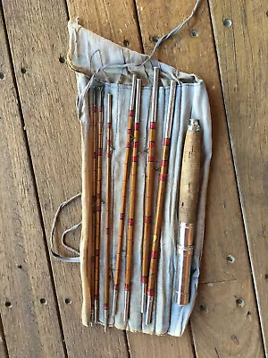 Vintage 8 Piece Montague Bamboo Fly Fishing Spinning Pole Rod • $229.99