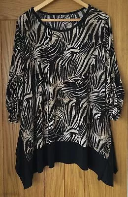 Ladies Longline Tunic Top Size 20/22 Made In Italy • £6.99