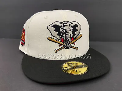 Exclusive Oakland Athletics Fitted Hat Stomper Chrome Red Uv 50th Patch 7 3/4 • $99.99