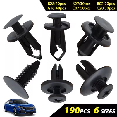 190x Car Body Trim Clips Fastener Rivet Retainer Bumper Panel Push Pin Kit Set • $11.34