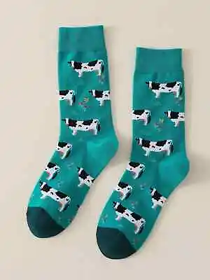 Ladies New Cow In The Meadow Novelty Socks. One Size Stretchy. • £3.20