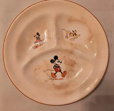 VINTAGE S. G. CO. Patriot China - Mickey Mouse Plate - Walt Disney - Made In USA • $14.96