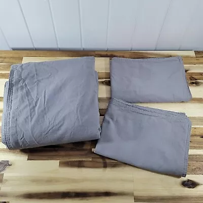 IKEA ÄNGSLILJA Duvet Cover And 2 Standard Pillowcases Gray King Size 100% Cotton • £19.94