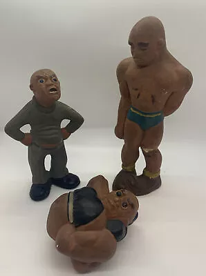 3 Lafayette RITTGERS Wrestlers & Referee Chalk Figures | Vintage 1941 • $79.99