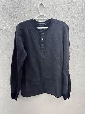 Mens Marc Anthony Gray Long Sleeve Henley Shirt Size Large • $14.98