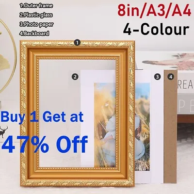 Photo Frames 8inch A3 A4 Family Ornate Shabby Chic Traditional Picture Poster UK • £5.74