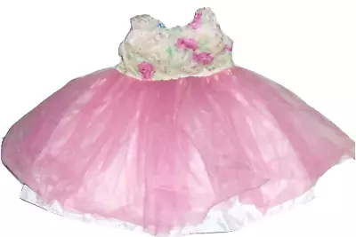 Pretty As A Picture 2T Toddler Girl's Pink Floral Tulle Party Easter Pageant EUC • $12