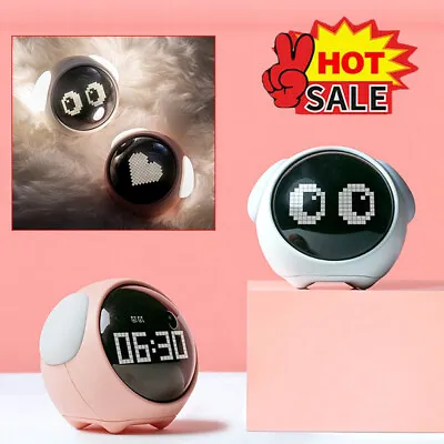 $9.90 • Buy Wake Up Light Cute Expression Pixel Kids Alarm Clock Multi Function Night Light