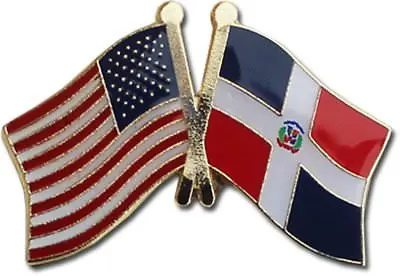 USA American Dominican Republic Friendship Flag Motorcycle Hat Cap Lapel Pin  • $6.88