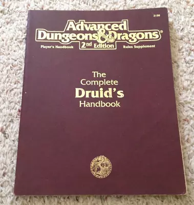 1994 AD&D 2nd Ed. Player's Supplement The Complete Druid's Handbook TSR 2150 • $46