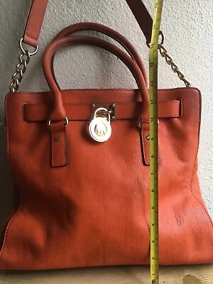 Michael Kors Tangerine Orange Hamilton Tote Shoulder Bag Large Pre-Owned Read Co • $13.99