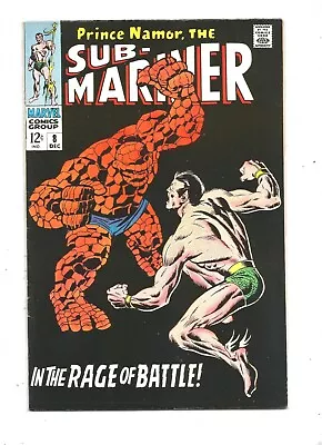 Sub-Mariner 8 VF/NM 9.0  1968  Prince Namor Vs Thing! Classic Cover • $14.93