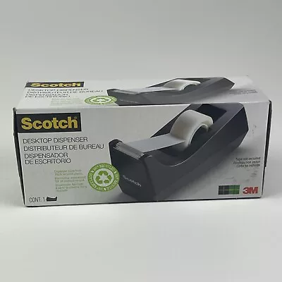 Scotch Desktop Tape Dispenser 1 Inch Core Weighted Non Skid Base Black • $9