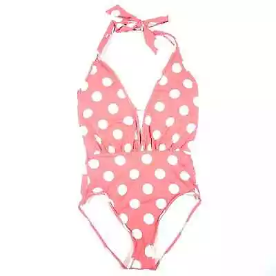 Sunn Lab Swim Pink White Polka Dot One Piece Swimsuit Size Small NEW NWT • $20