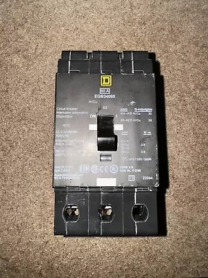 Square D EGB34060 3 Pole 60 Amp Circuit Breaker 480 Volt • $200