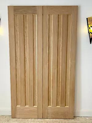 PAIR Of Oak Finish 48  X 83  Internal French Doors Double Doors Brand New • £89.50