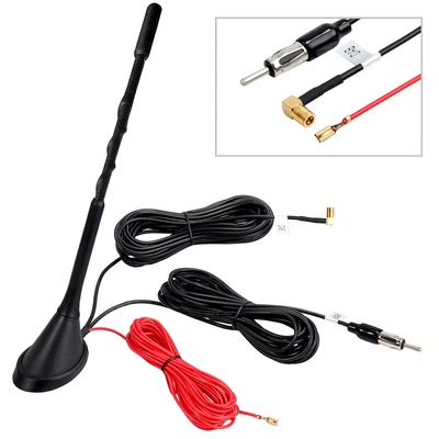 Car Roof Mount DAB + FM Radio Active Amplified Universal Aerial Antenna Mast • £24.99