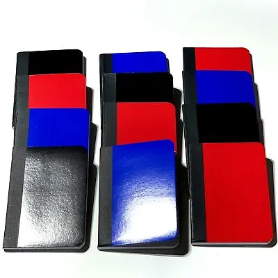 Set Of 12 Mini Composition Notebooks Black Red Blue 3.25 X 4.5 Inches 80 Sheets • $19.89