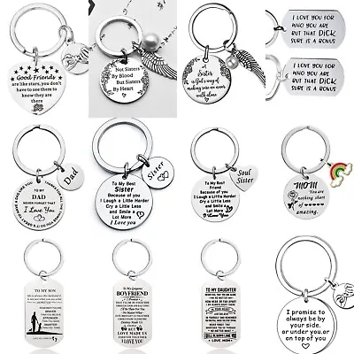 Personalized Gifts For Sister Brother Mum Auntie Her Him Dad  Keyring Christmas • £3.79