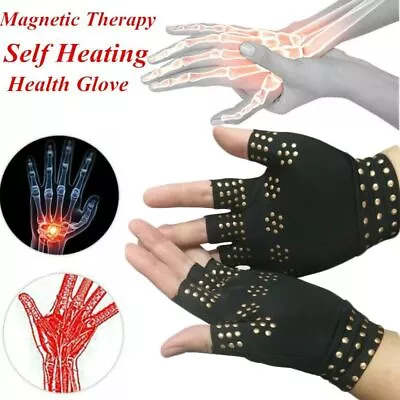 Hand Pain Relief Anti- Arthritis Compression Magnetic Therapy Gloves Fingerless • $9.11