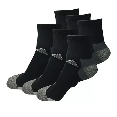 6 Pairs Mens Mid Cut Ankle Quarter Athletic Casual Sport Cotton Socks Size 6-12 • $14.99