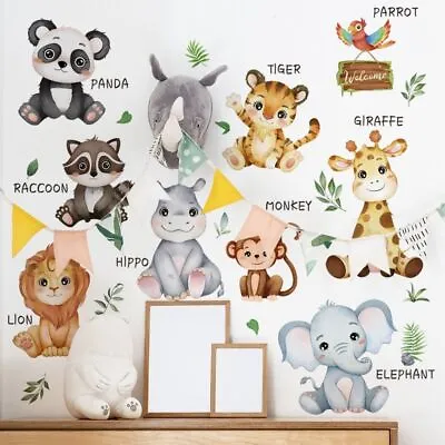 £6.58 • Buy DIY Jungle Animals Wall Stickers Vinyl Wall Decor  Kids Baby