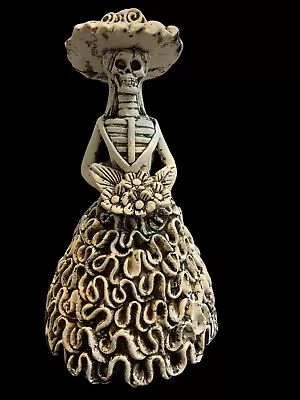 Santa Muerte Statue Day Of The Dead Figurine Catrina Mexicana Skeleton 8 Inch • $14.99