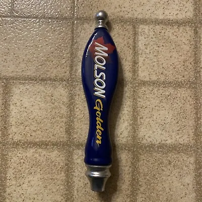 Vintage Molson Golden Blue Wood Beer Tap Handle Double Sided-12inches • $5.50