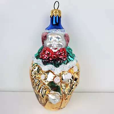 Vintage Blown Glass Clown Jester Colorful Ornament Made In Poland • $26.99